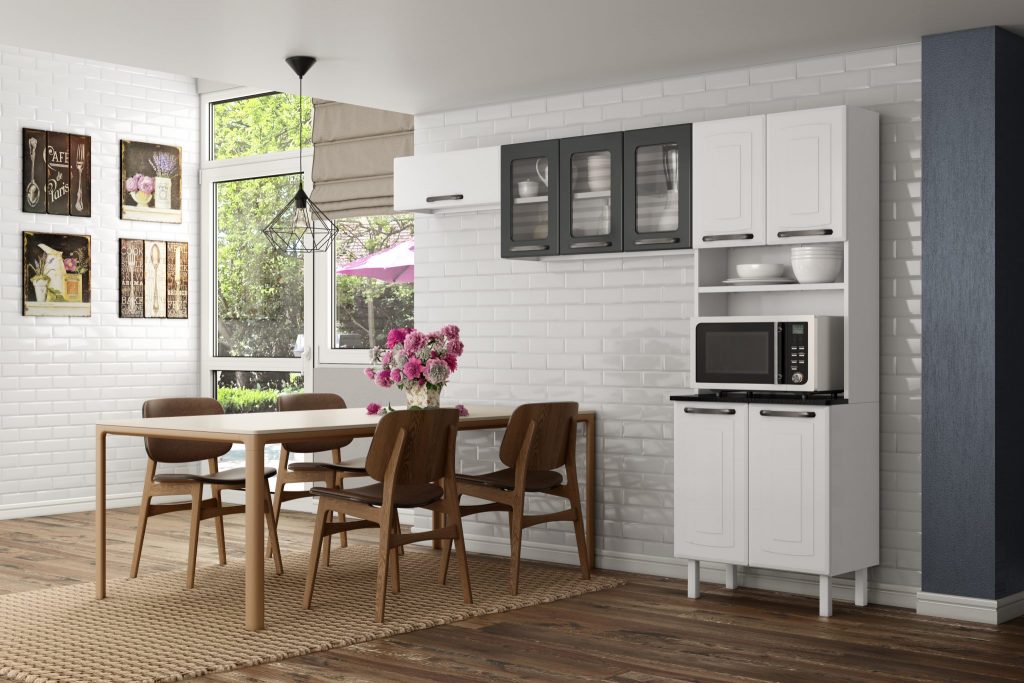 Sala de jantar integrada a cozinha