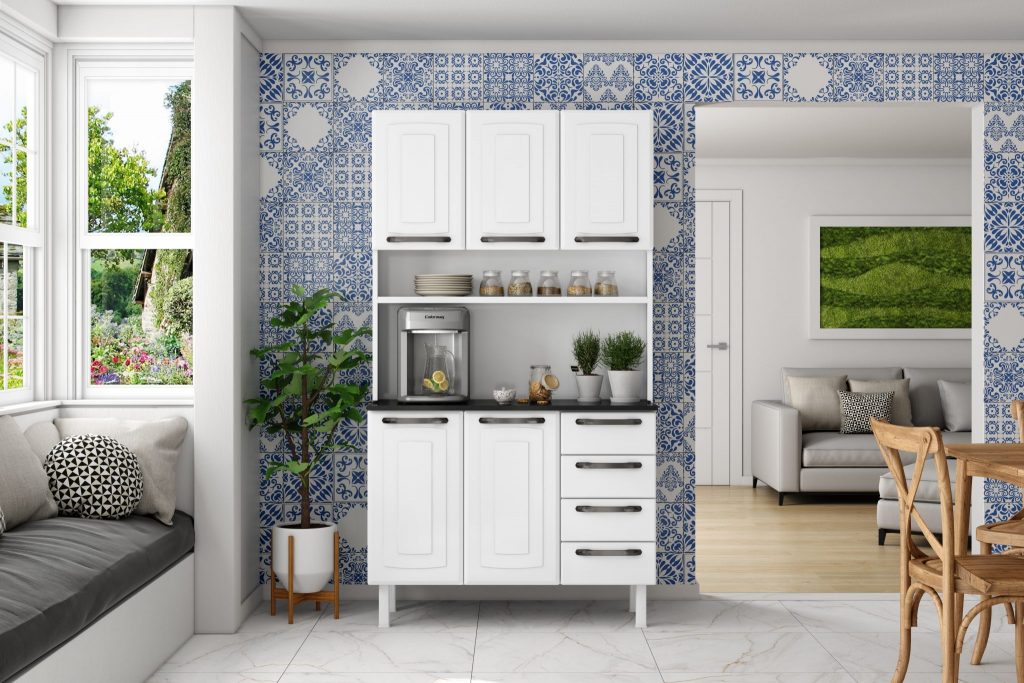 Ambiente alegre com móveis para descanso e lazer